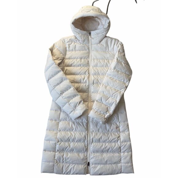 North Face Parka Aconcagua NEW Hooded Down Fill White Dune Women’s size Medium - Picture 5 of 14